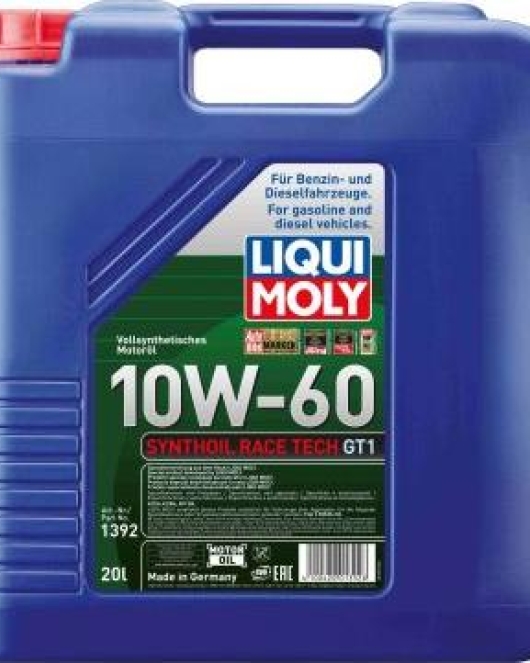 Liqui Moly 1392 - MOTOR Г–L.10W-60 SYNTHOIL RACE GT1 20L